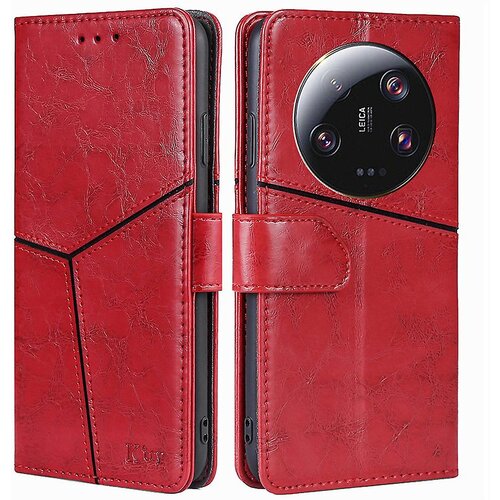 INORCO Za Xiaomi 13 Ultra PU usnjena denarnica, etui z geometrijskim spajanjem, pokrov stojala za telefon, (22036268) Slike