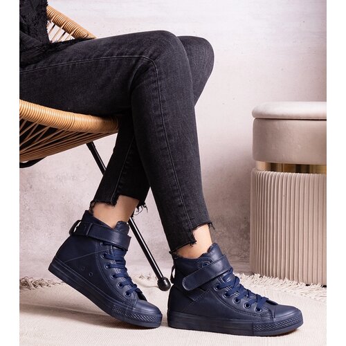 Gemre Navy high-top sneakers made of eco leather Bonbonita Cijene