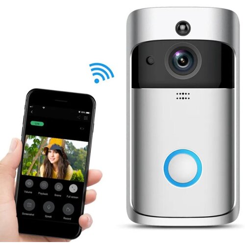 Gembird SMART-VIDEO-INTERFON-BELL-EF-V5 door video bell wifi doorbell camera 1080p wifi door bell se Slike