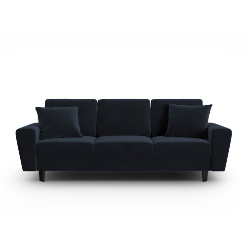Cosmopolitan Design Temno modra žametna raztegljiva sedežna garnitura s prostorom za shranjevanje 235 cm Kyoto &amp;ndash; Slike