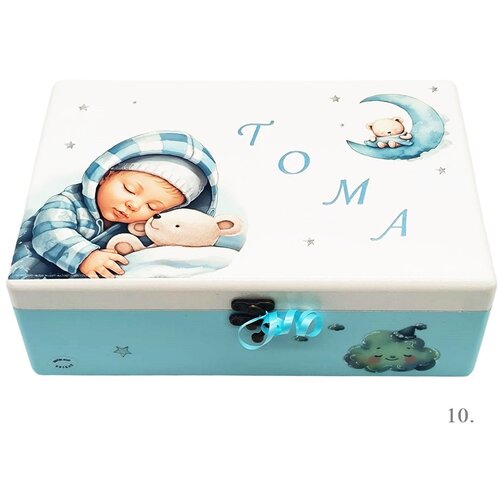  Kutija uspomena personalizirana imenom - poklon za rođenje, kr&scaron;tenje ili rođendan djeteta - 10. 20x30x10cm - 154387 Cijene