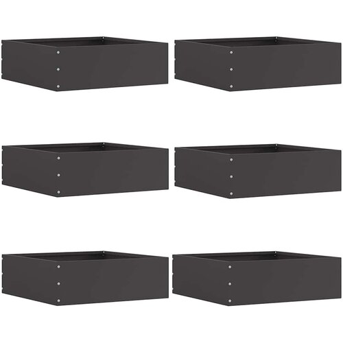 vidaXL Robovi trave 6 pcs Črna 40 x 40 x 13 cm Jeklo Cene