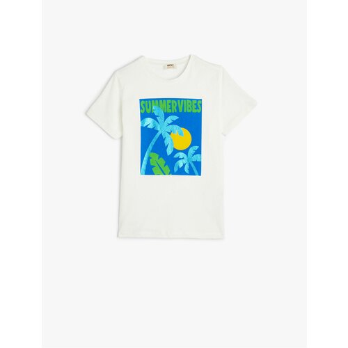 Koton T-Shirt Palm Printed Short Sleeve Crew Neck Cotton Slike