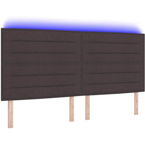  LED glava kreveta s LED trakama Tamno smeđa 200 cm tkanina Slike