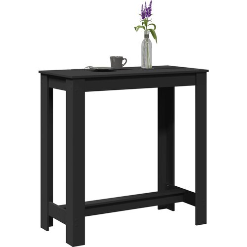 vidaXL Barska miza črna 102x50x103,5 cm inženirski les Cene