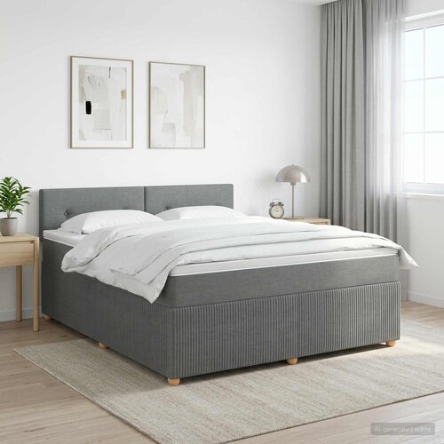  Boxspring krevet s madracem Tamnosiva 180 x 200 cm Tkanina Cijene