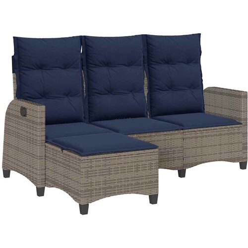 Maison Chic Ležeči vrtni kavč - Zunanji kavč z blazinami v obliki črke L Siva Poly Rattan, (22041883) Cene