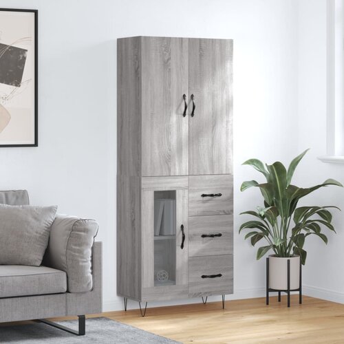  Visoka komoda siva sonome 69,5x34x180 cm od konstruiranog drva Slike