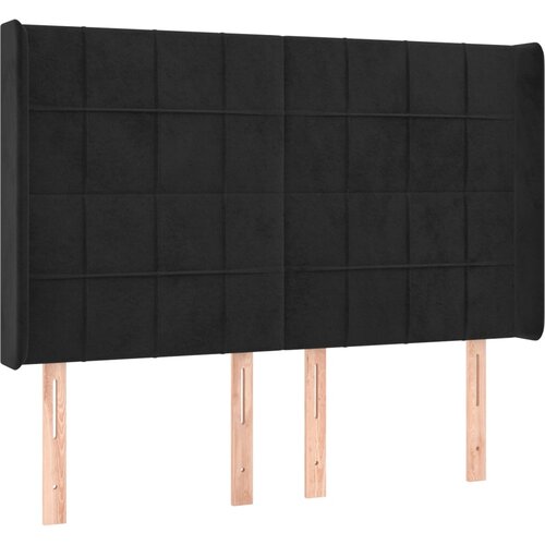 VidaXL Vzglavje z u&amp;scaron;esi črno 147x16x118/128 cm žamet, (20953062) Slike