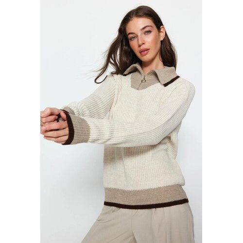 TRENDYOLMILLA ženski duks TWOAW24KZ00369, taupe-bež Cene
