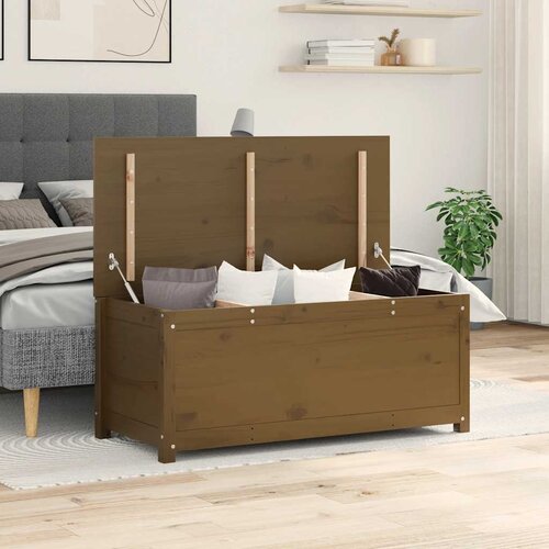 vidaXL Kutija za pohranu boja meda 110x50x45,5 cm od masivne borovine Cijene