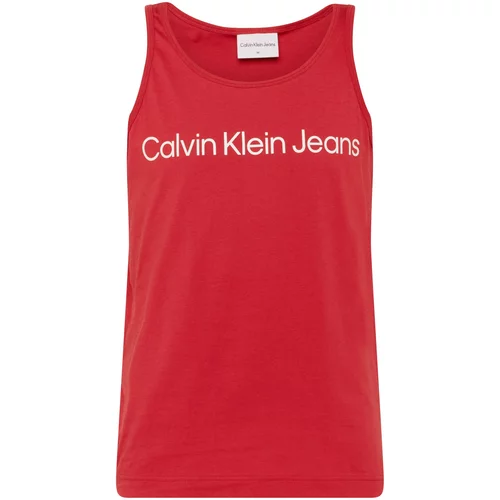 Calvin Klein Jeans Majica krvavo crvena / bijela