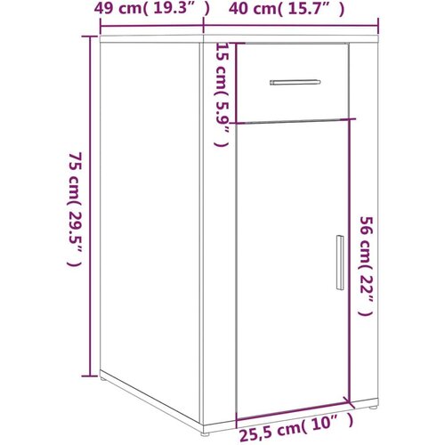 vidaXL Ormarić za radni stol boja betona 40x49x75 cm konstruirano drvo Cijene