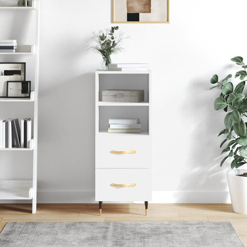 VidaXL Komoda bijela 34 5 x 34 x 90 cm od konstruiranog drva Slike