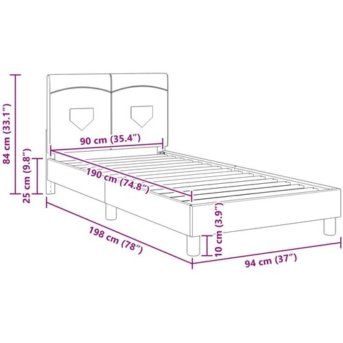  Krevet za djecu s uzglavljem Svijetlo siva 90 x 190 cm tkanina Slike