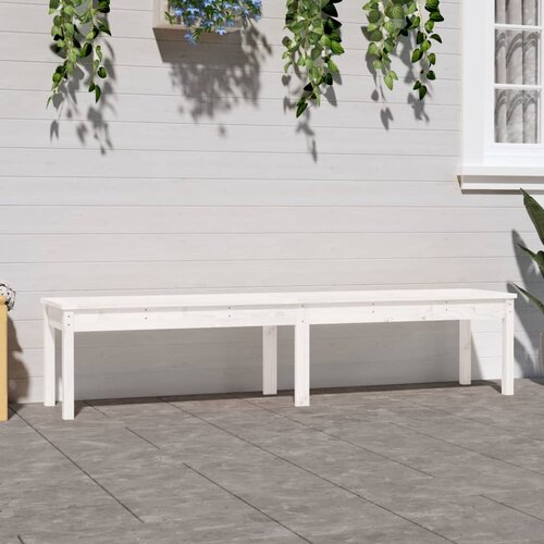 vidaXL Vrtna klop dvosed bela 203,5x44x45 cm trdna borovina Cene