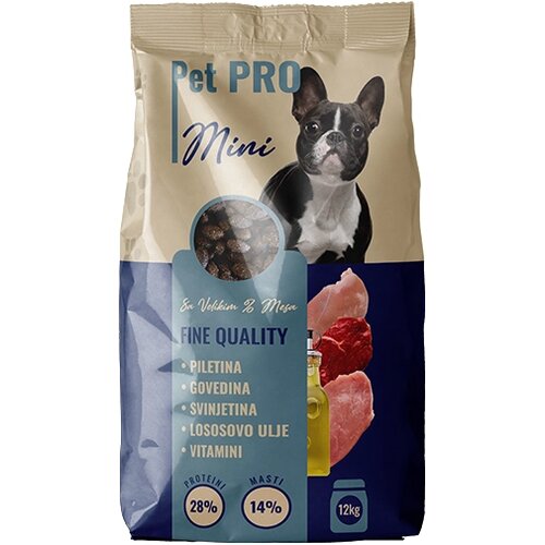 Pet Pro MINI Kompletna suva hrana za male odrasle pse sa piletinom, govedinom i svinjetinom 12kg Cene