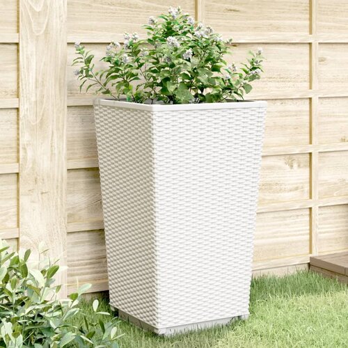 vidaXL Vrtne sadilice 2 kom bijele 32 5 x 32 5 x 57 cm od PP-a Cijene