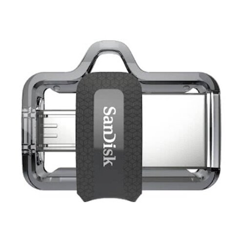 San Disk MICRO USB &amp;amp; USB DISK 128GB ULTRA DUAL, 3.0, srebrno-črn, drsni priključek Slike
