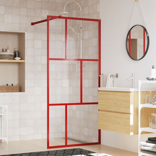 vidaXL Stijenka za walk-in tuš sa staklom ESG crvena 90 x 195 cm Cijene