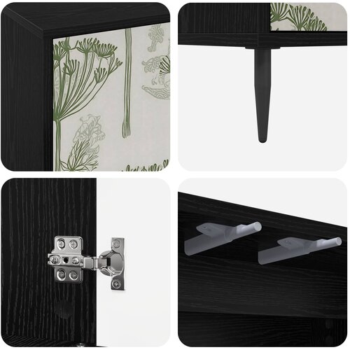  Kreveta GOTHA Crni hrast 69 x 33 x 76 cm Konstruirano drvo Slike