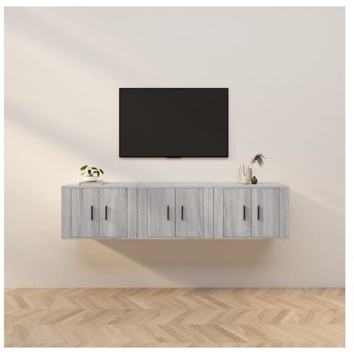  Zidni TV ormarići 3 kom boja sivog hrasta sonome 57x34 5x40 cm Cene