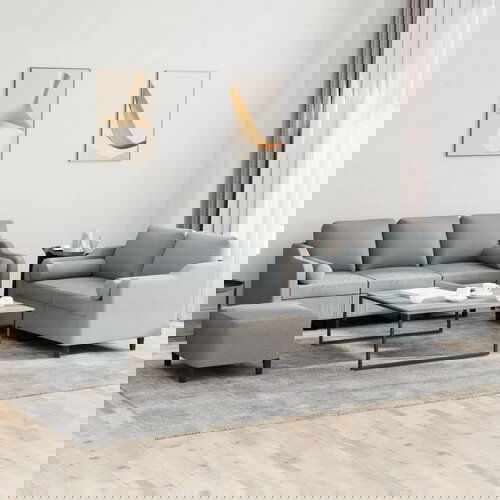 vidaXL 3-dijelni set sofa s jastucima svjetlosivi od tkanine Cijene