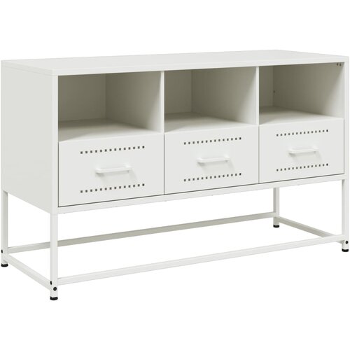 Maison Chic TV omarica - TV stojalo - Televizijska omarica bela 100,5x39x60,5 cm jeklo, (21698666) Slike