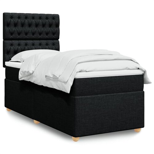  Box spring krevet s madracem crni 90x190 cm od tkanine Cijene