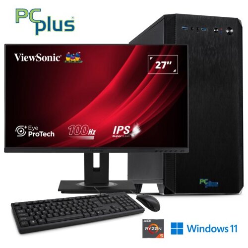 PCPLUS Magic AMD Ryzen 5 5600G 16GB 1TB NVMe SSD Windows 11 Home monitor tipkovnica HDMI kabel namizni računalnik Cene
