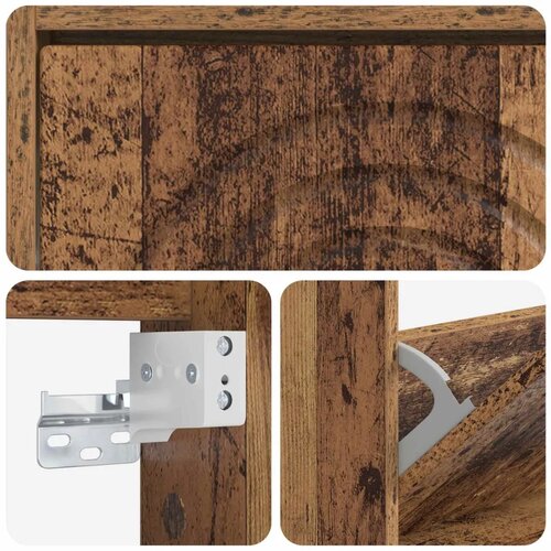  Ormar za cipele na zidu ALKMAAR 71 x 17 x 43 cm Staro drvo - Staro drvo Slike