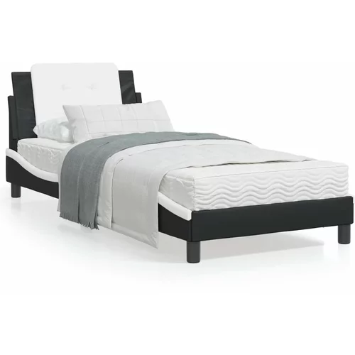  Okvir kreveta s LED svjetlima crno-bijeli 80x200cm umjetna koža