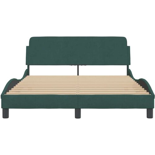  Okvir za krevet s uzglavljem tamnozeleni 140x190 cm bar&amp;scaron;unasti Slike