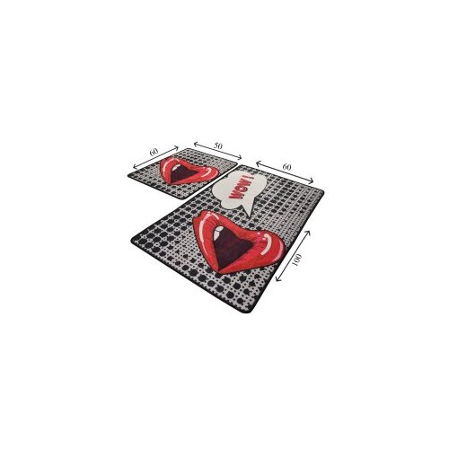  Kiss multicolor bathmat set (2 pieces) Slike