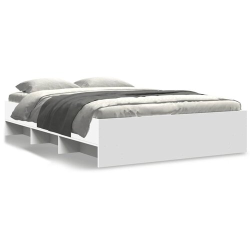 VidaXL Okvir za krevet bijeli 135x190 cm konstruirano drvo Slike
