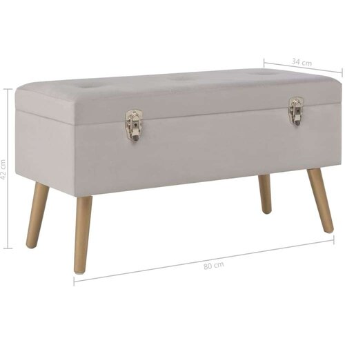 VidaXL klupa s pretincem za pohranu 80 cm siva bar&amp;scaron;unasta Slike