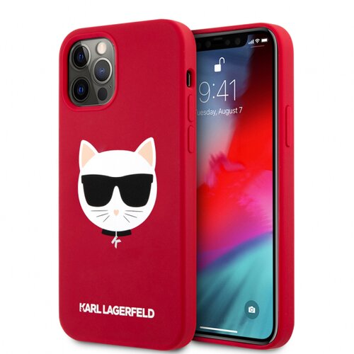Karl Lagerfeld Originalen ovitek KLHCP12MSLCHBK za iPhone 12 Pro rdeča silikonska zaščita - Choupetts head Cene