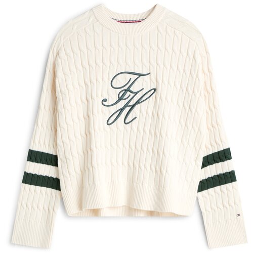 Tommy Hilfiger Pulover svijetlobež / smaragdno zelena Slike