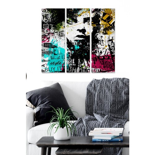 Wallity MDF1029762 multicolor decorative mdf painting (3 pieces) Slike