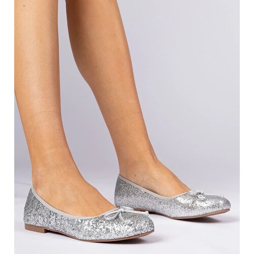D/CEO marka niezdefiniowana Silver glitter ballet flats with bow Vellas Cene