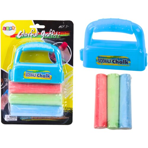  Set of Chalks with Handle Thick Sidewalk Chalk Blue 3 Pcs Cene