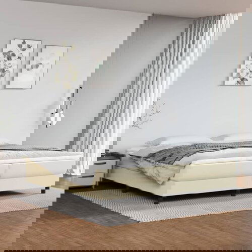 The Living Store Posteljni okvir krem 200x200 cm umetno usnje - Box Spring Posteljni Okvir, (21518802) Cene