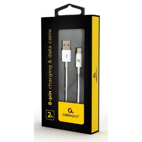 Gembird CC-USB2P-AMLM-2M-W 8-pin charging and data cable, 2m, white Slike