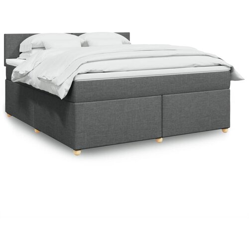 VidaXL Okvir kreveta s oprugama i madrac svjetlosivi 180x200cm tkanina Slike