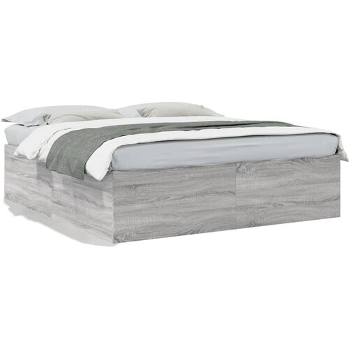 VidaXL Okvir za krevet boja hrasta 200x200 cm od konstruiranog drva Slike