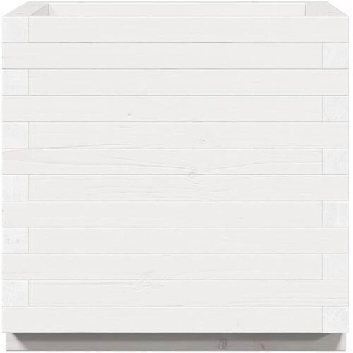  Vrtna sadilica bijela 50 x 50 x 49,5 cm od masivne borovine Slike
