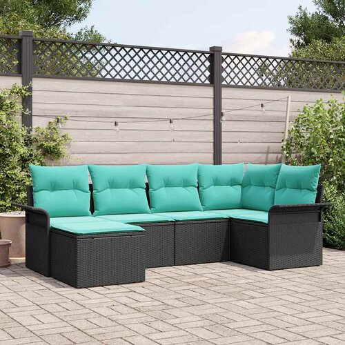  Sjedeća garnitura za vrt 6 kom. Crna poliratan 242,5 x 132,5 x 69 cm Cene