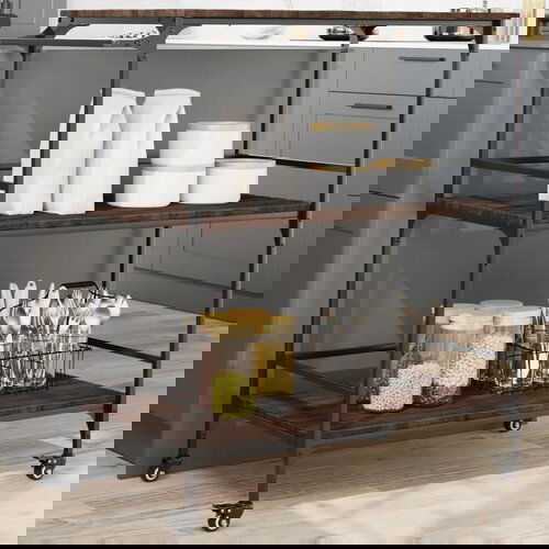 vidaXL Kuhinjska kolica boja hrasta 100 5x50x105 cm konstruirano drvo Cijene