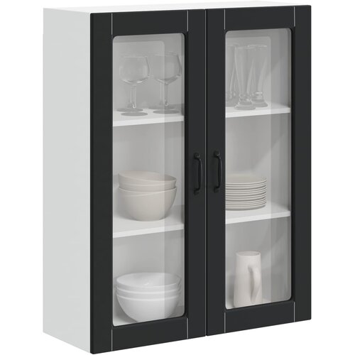  Zidni stakleni ormarić Lucca Crna 80 x 31 x 100 cm Slike