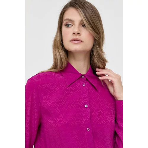 Pinko Košulja s primjesom svile boja: ljubičasta, regular, s klasičnim ovratnikom